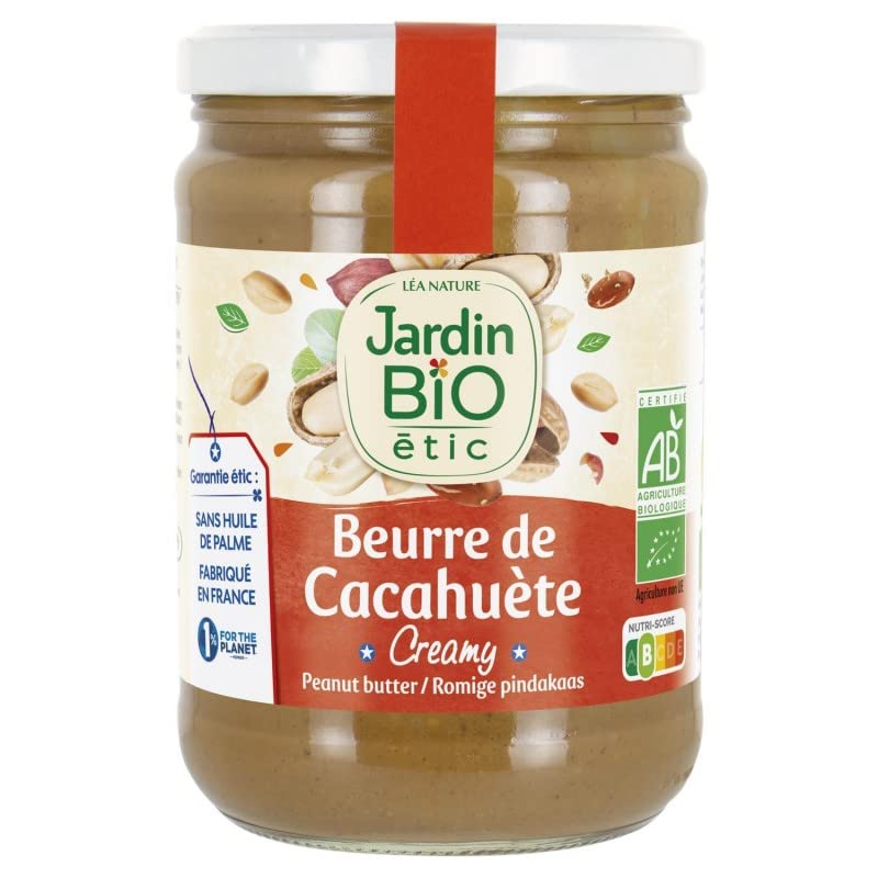 Pâte à tartiner bio au cacahuète de Jardin Bio Étic - 500g de douceur sucrée pour vos encas sains et nutritifs - Lot De 3 - Vendu Par Lot
