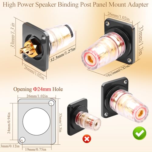 Adaptador terminal panel para altavoz QIANRENON 4mm Banana miniatura 3