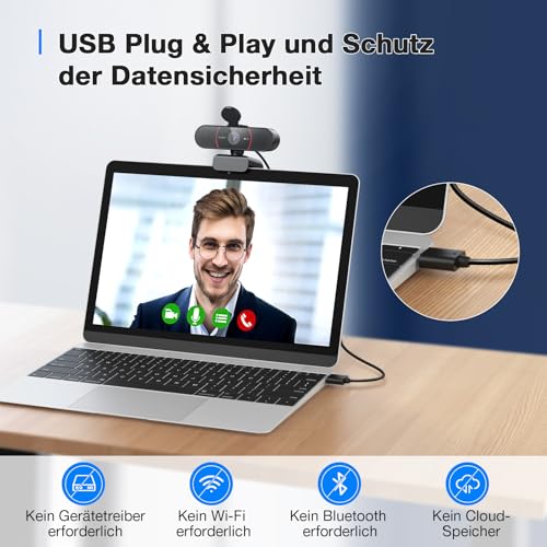 EMEET C960 4K Webcam PC Kamera mit Sony Sensor für Home Office Meeting – Ansicht 6