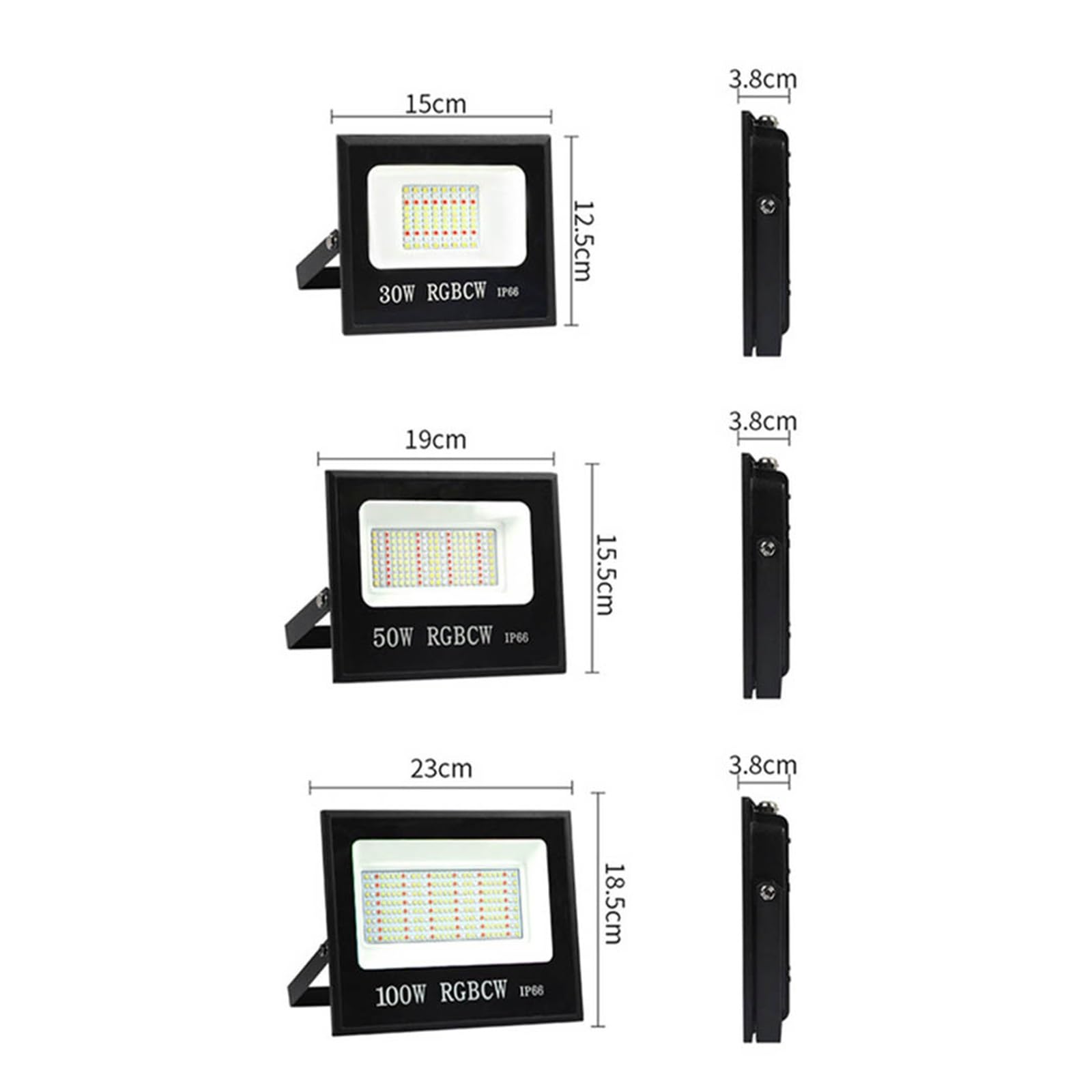 Reflektor LED RGBCW Intelintny Reflektor Reflektor Zewnętrzny 30W 50W 100W Wodoodporny Tuya Kontrola Aplikacji(100W RGBCW Smart)