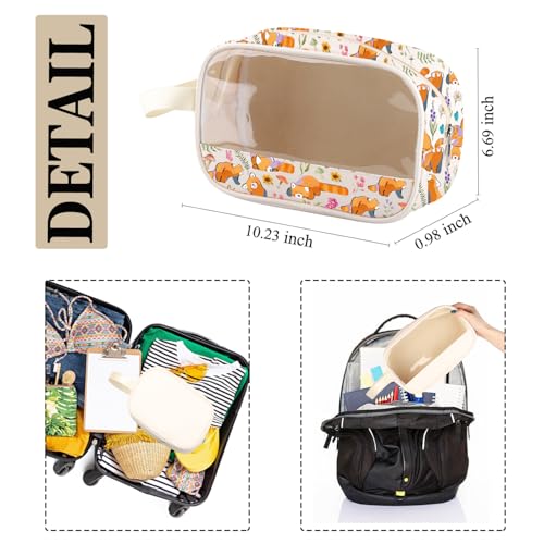VAMSII Red Panda Lover Gift Red Panda Design Clear Makeup Bag Pan-da Fan Gift Love Pandas Toiletry Bag (Red Panda Design T B)2