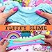 DIY Slime Kit Supplies - Fluffy Slime and Clear Crystal Slime, Include Foam Balls, Fishbowl Beads, 24pcs Glitter Jars, Fruit Flower Candy Slices for Kids and Adults Slime Making (46pack Slime Kit)