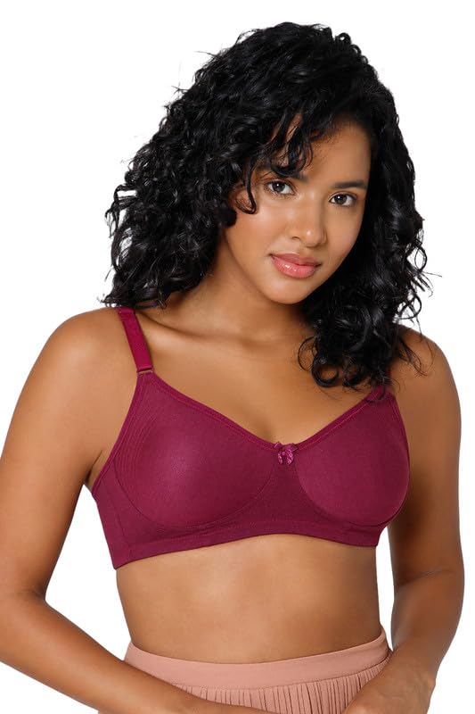 Image of INTIMACY LINGERIE Women's Cotton Brassiere | Non-Padded | Non-Wired | Full Coverage | Shaper Panel with Side Support Regular Bra | 1 Piece | (Def C P)