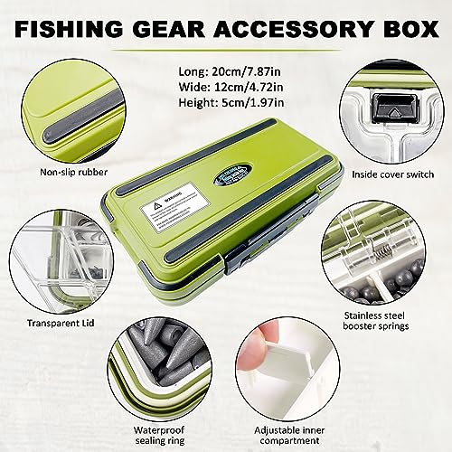 Kit de Accesorios para Cebo de Pesca FREE FISHER 306 piezas con Anzuelos, Pesos, Flotador de Caucho, Jigs, Cuentas y Giro, Caja de Equipamiento para Pescar miniatura 3