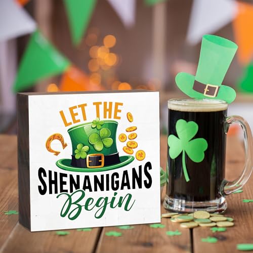 Happy-St-Patricks-Day-Decoration-Let-the-Shenanigans-Begin-Wooden-Sign-Blessing-Decor-Home-Tabletop-Shelf-Desk-Decor-5-x-5-Inches-St-Patricks-Day-Decorations-A10 Happy St Patricks Day Decoration Let the Shenanigans Begin Wooden Sign Blessing Decor Home Tabletop Shelf Desk Decor 5 x 5 Inches St Patricks Day Decorations A10