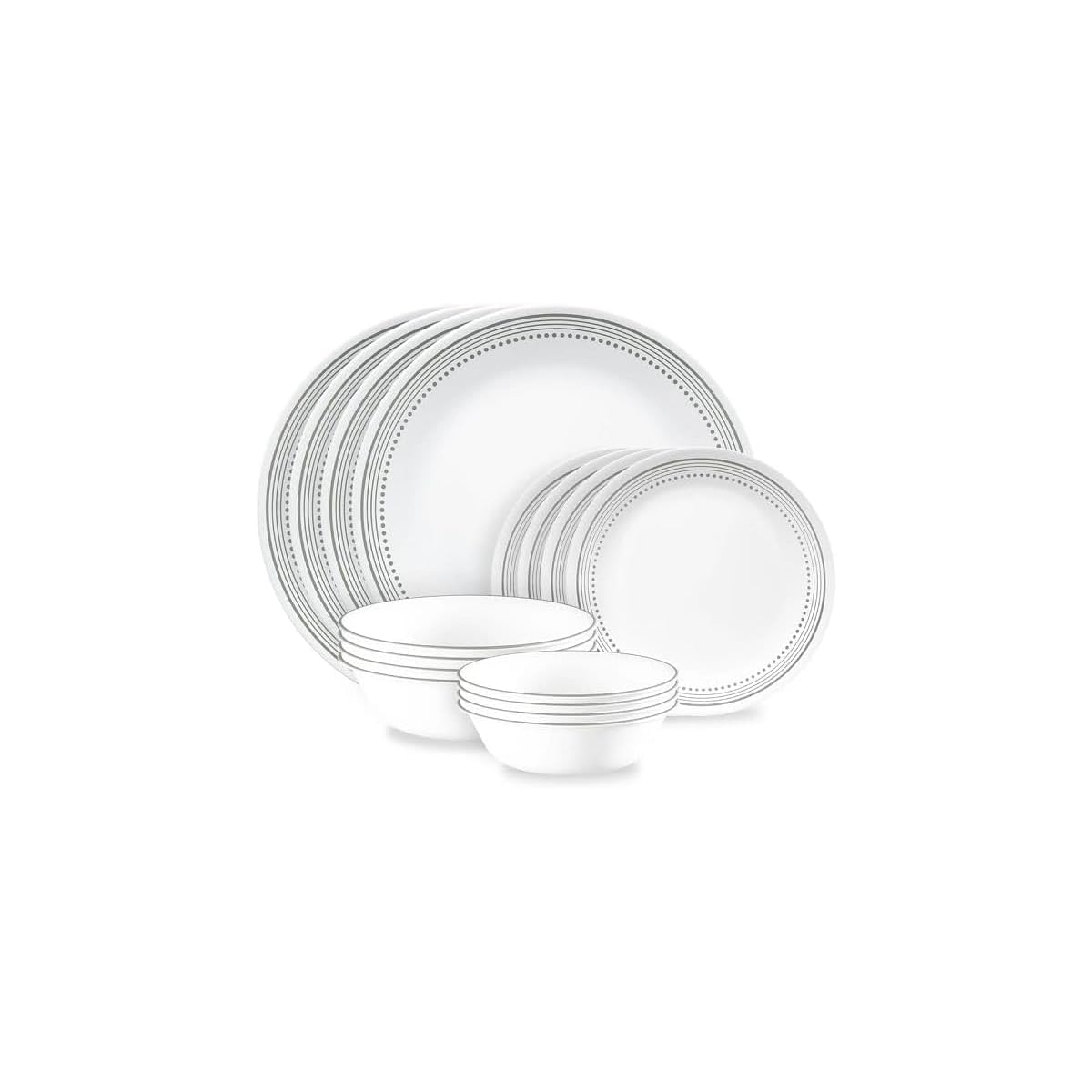 Corelle Mystic Gray Corelle® 16-Piece Mugless Dinnerware Set, Service For 4