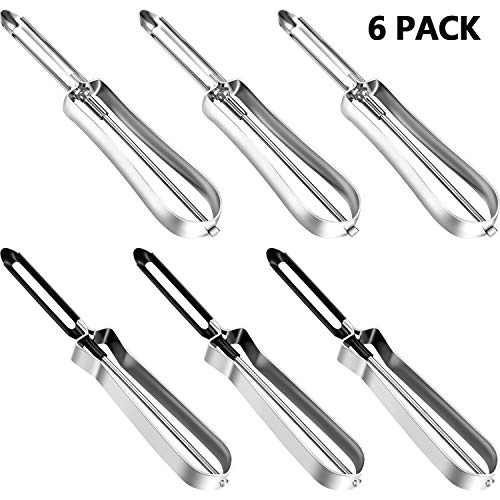 Mudder 6 Pieces Kitchen Vegetable Peeler Stainless Steel Peeler Portable Julienne Peeler