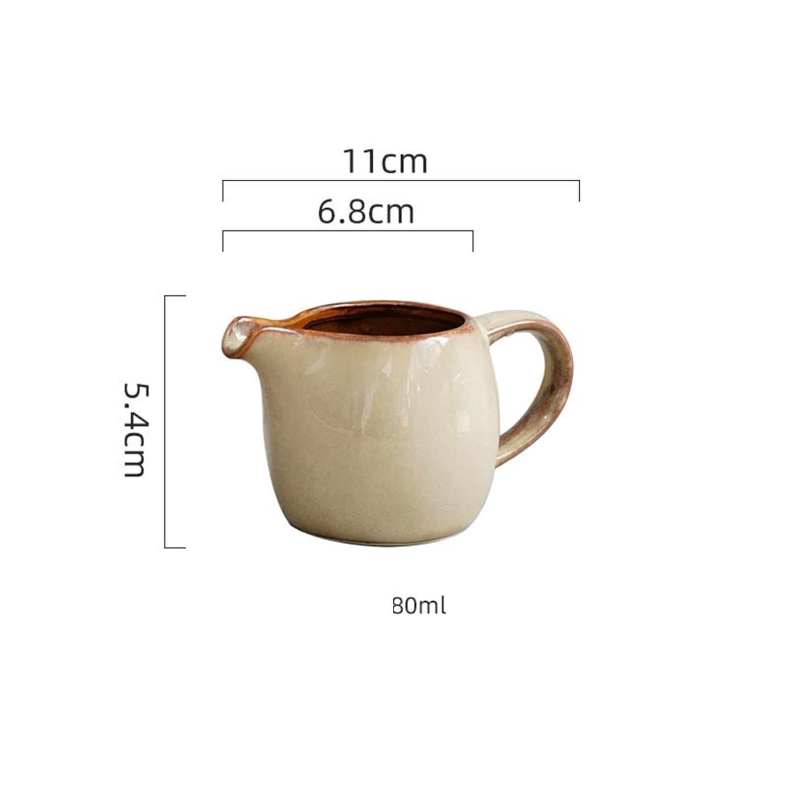 Ensemble de 2 pièces en céramique avec poignée : Pot à Lait, saucière, Tasse à Eau, pichet, crémier, Pot à café, Pot à Sucre, Sauce, etc. Idéal pour la Cuisine et Les Plats à Condiments.