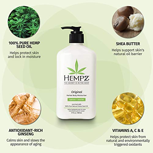 Hempz Original, Natural Hemp Seed Oil Body Moisturizer with Shea Butter and Ginseng, Original Scent, Floral Banana, 17 Fl.Oz ( Packaging may vary ) - Image 6