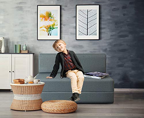 Aart Store One Seater Sofa Cum Bed Furniture for Home, Living Room (Grey, 3 X 6 ft)