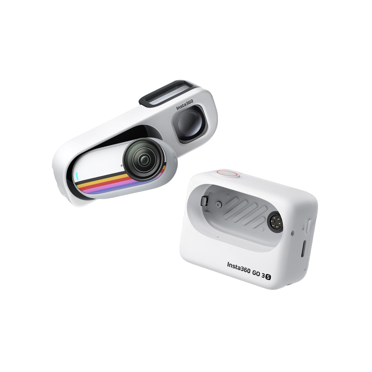 Insta360 GO 3S 64GB Arctic White + Retro Viewfinder (Canvas White) – 4K Tiny Portable Camera, Retro Shooting Experience, Hands-Free POVs, Waterproof