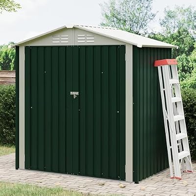 GarveeLife 6x4 FT Outdoor Storage Shed–Sloping Roof, Double Lockable Door