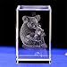 Crystal Glass Koala Bear Figurine,3D Laser Etched Crystal Koala Bear Decor Art,Animal Crystal Glass Cube Engraving Ornament Koala Bear Sculpture Gifts with Gift Box (1.57