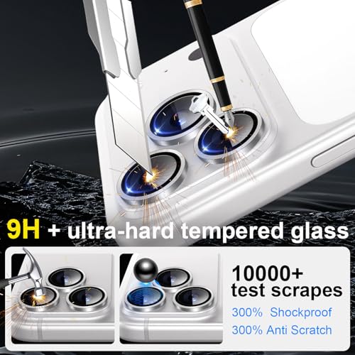 TGLAN for iPhone 17 Pro Max/17 Pro Camera Lens Protector,Silver - image 3