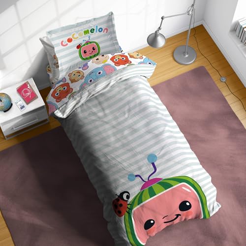 Image of CoComelon Twin Size Comforter Set - 5 Piece Kids Bedding Includes Comforter, Sheets & Pillow Cover - Super Soft Microfiber Animal Bed Set