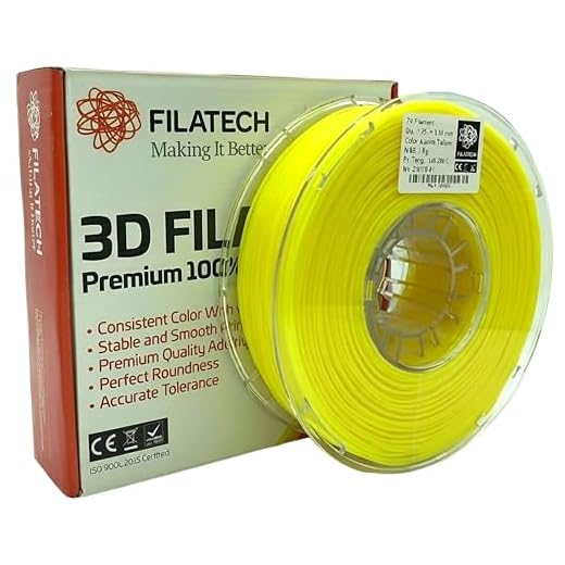 Filatech PA6 Nylon 3D Printer Filament 1.75mm ±0.03mm, 1kg Spool (2.2lbs), High-Temperature Nylon, Superior Toughness & Dimentional Stability Filament, Made in UAE- (Luminous Yellow)