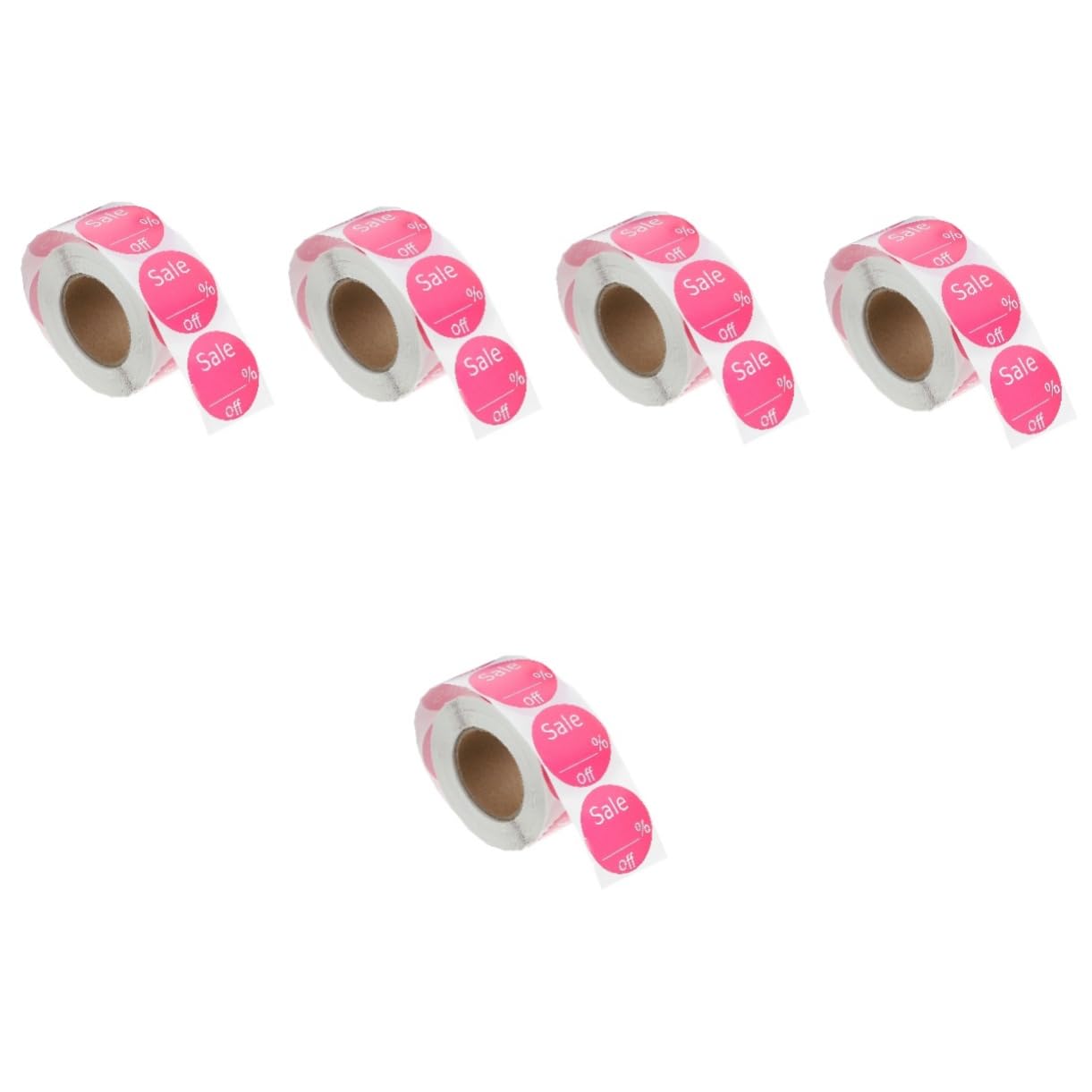 Artibetter 5 Rollos Pegatina redonda extraíble plano redondo etiquetas pequeño pegatinas para precios de joyería de negocios adhesiva redonda Papel Rosado
