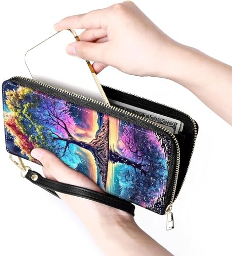 Womens Wallet Large Capacity Clutch Purse for Women Men, PU Leather RFID Blocking Purse Credit Card Clutch3