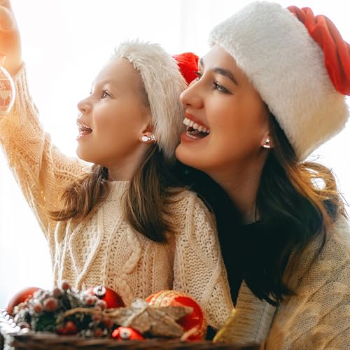 CASSIECA 3 Pairs 925 Sterling Silver Christmas Earrings for Women Girls Silver Stud Xmas Earrings Set Snowflake Christmas Tree Santa Claus Earrings Christmas Jewellery with Gift Box - Image 3