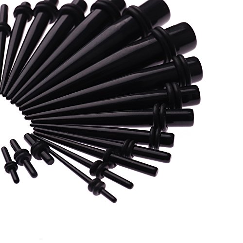 JieyueJewelry 50 Pieces Ear Stretching Kit 14G-00G Acrylic Tapers and Plugs + Silicone Tunnels - Ear Gauges Expander Set Body Piercing Jewelry3