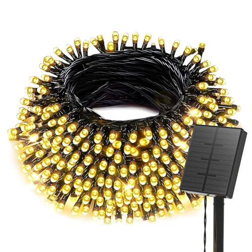 SOLARBABY Solar Lichterkette Aussen,22M 200 LED Warmweiß Lichterkette...