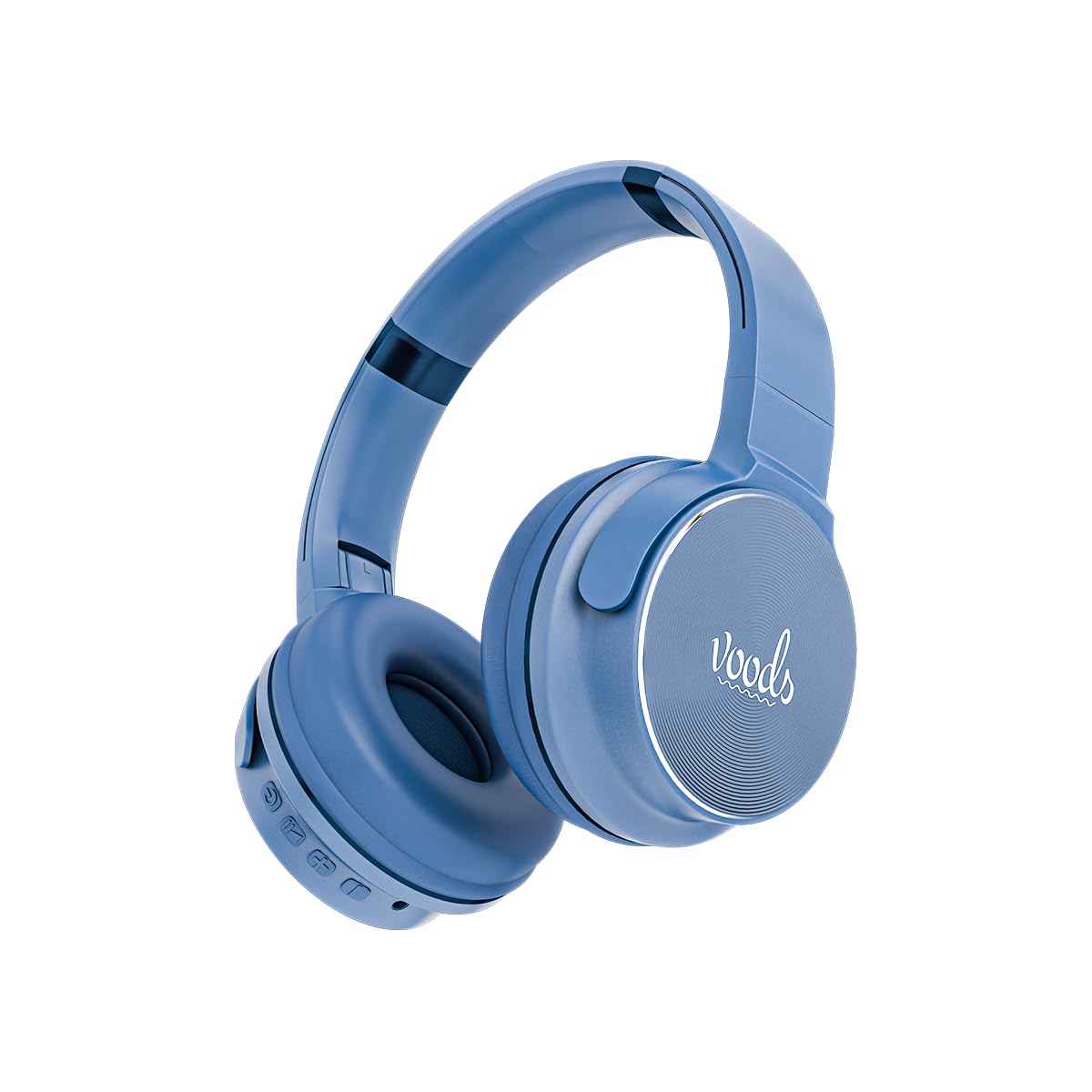 Heads Active On Ear Headphones, 15H Playtime, Foldable Design, SD Card Support, 40mm Drivers, BT V6.0, Dual Pairing, Headphones Bluetooth Wireless, Fast Charging C-Type, IPX5 Rating (Blue)