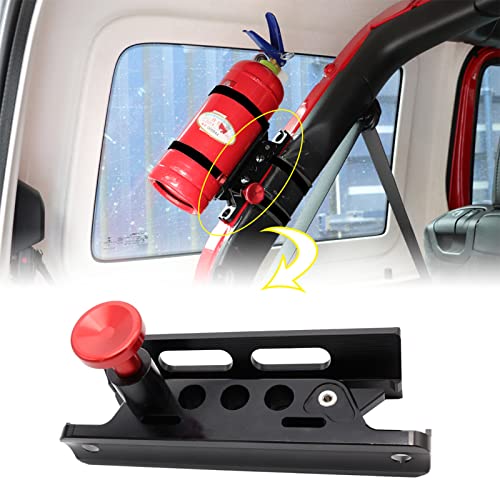 (1 Year Warranty) Universal Vehicle Quick Release Adjustable Fire Extinguisher Mount Holder Compatible With For Jeep Wrangler and UTV Polaris RZR Ranger Camper Van with Pillar