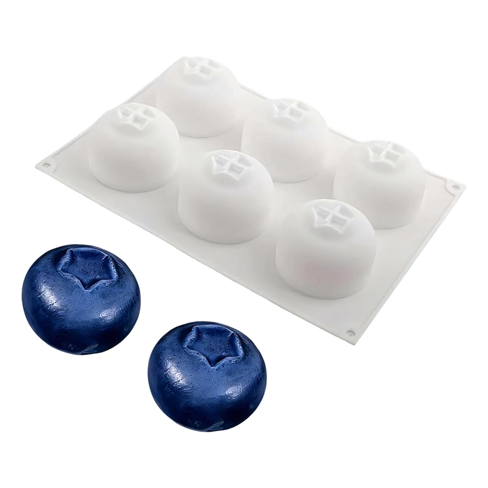 Buxuaaaa 6 Cavity Blueberry Design Baking Molds Easy Releases Silicone Mousses Cake Molds Dessert Tray Blueberry Mousses