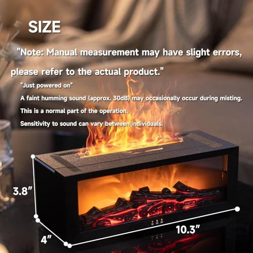 Image of Fireplace Flame Diffuser, Aromatherapy Essential Oil Diffuser, Cool Mist Ultrasonic Aromatherapy Fragrant Oil Humidifier, Night Light Fragrant Oil Humidifier for Bedroom, Office,Home