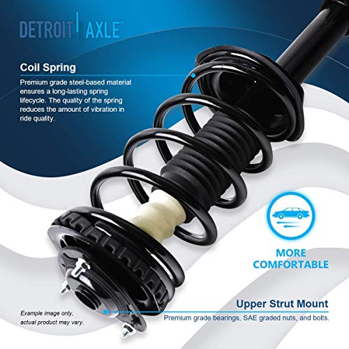 Image of Detroit Axle - 2pc Rear Struts for 98-02 Subaru Forester, 2 Complete w /Coil Spring Assembly 1998 1999 2000 2001 2002 Replacement Suspension Quick Install Ready Shocks Assembly
