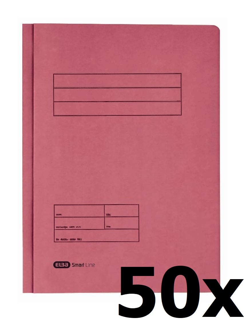Elba 23462RO - Doppio raccoglitore, 320 g/qm, in cartone manila, per fogli A4 200 DIN circa, 50 pezzi, rosso