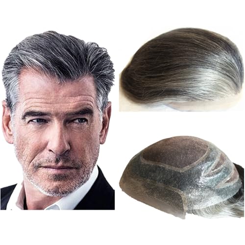 FPM Toupee for men Hair pieces NLW European human hair replacement system for man 10x8 base size prosthesis units for mans patch #1B60 hair color