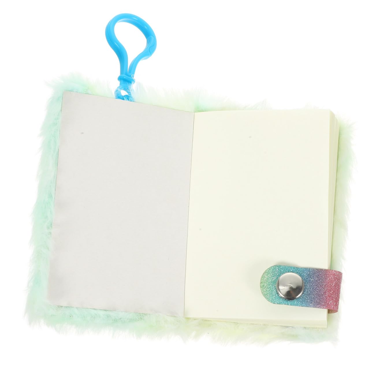 KESYOO Adorable Hanging Mini Notebook Plush Unicorn Diary for Students, Tie-dye Green Portable School Hanging Journal for Writing and Pocket Use