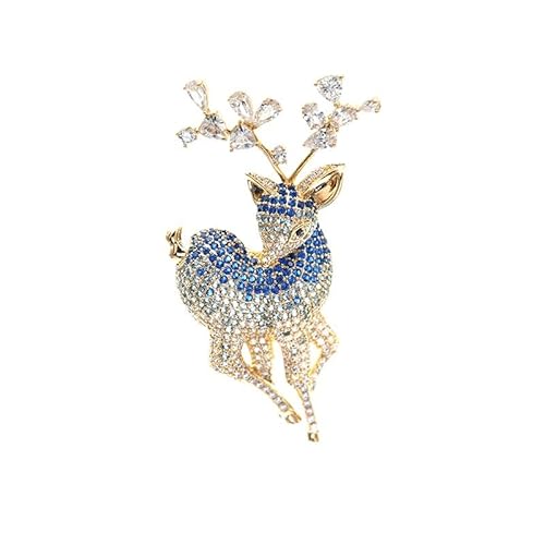 Elegant Sika Deer Brooch In Trendy Animal Design, Chic 14k