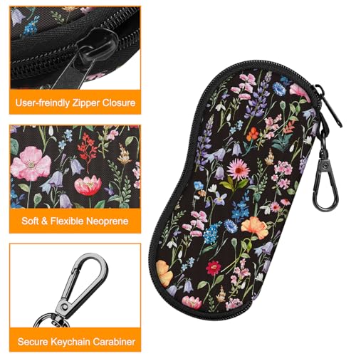 Image of FINTIE Glasses Case with Carabiner, Ultralight Neoprene Sunglasses Pouch