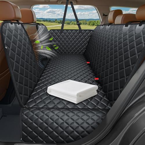 URPOWER Dog Car Seat Cover for Back Seat Waterproof Hammock for Car & SUV | 600D Oxford Side Flaps with Zippers Scratch Resistant Non-Slip Easy Install Machine Washable Dog Seat Belt Included product thumbnail 15