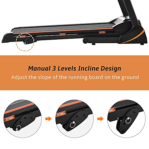 Image of Folding Electric 3.5HP Treadmill 330LBS with Incline Medium Running Machine Motorised LCD Gym 14.8KM /H