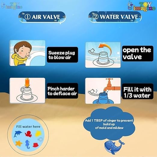 Image of Heavy Duty Tummy Time Water Mat for Babies | Sensory Play Gym for 6-12 Months | Newborn Baby Essentials | Water-Filled Activity Mat | Baby Gifts | Pack of 1 (BEBY Water MAT Round)