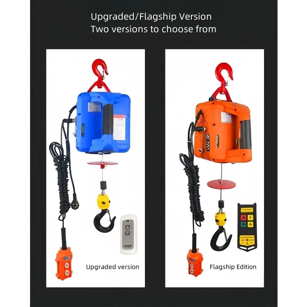 Argani elettrici Micro paranco elettrico di sollevamento domestico da 100-500 kg per la decorazione domestica, officina produzione, gru portatile(100KGManual version,500 Kg)