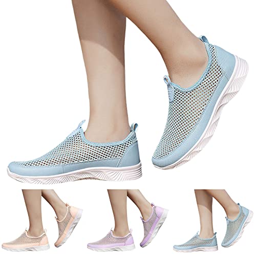 Zapatillas caminar mujer con malla transpirable de color sólido para verano 2
