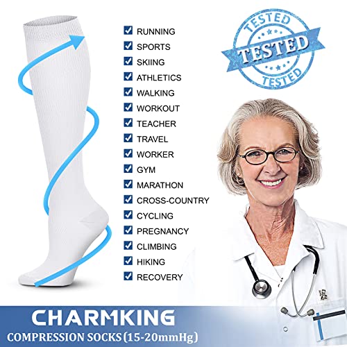 Image of Copper Compression Socks (3 Pairs), 15-20 mmhg is BEST Athletic & Medical for Men & Women, Running, Flight, Travel, Nurses - Boost Performance, Blood Circulation & Recovery