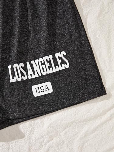 SweatyRocks Women's 3 Pack Plus Size Pajama Shorts Elastic High Waisted Lounge Sleep Shorts4