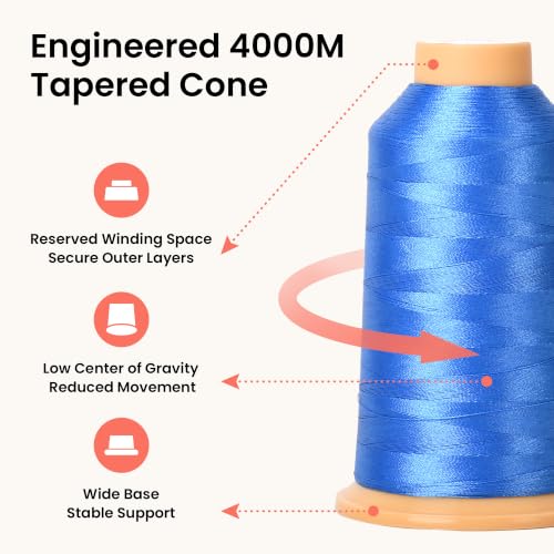 Image of Poolin Polyester Machine Embroidery Thread 4000M 40WT Burnt Orange 0095 | Smooth Feeding with Stable Tension for Clean, Consistent Stitching on Home and Commercial Embroidery Machines
