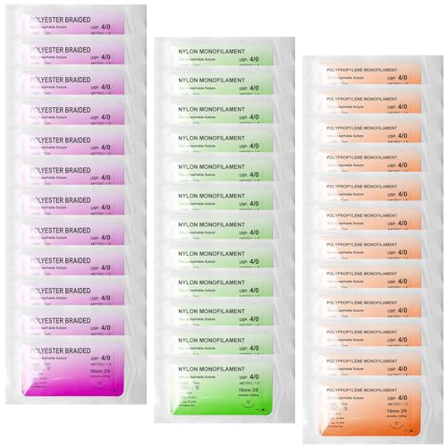 36 pièces de matériel de suture, recharge pour fil chirurgical, idéal pour la pratique des sutures pour les étudiants, cadeau pour les étudiants en...