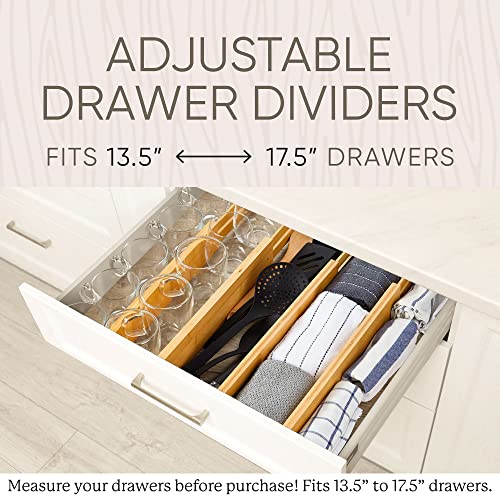 Night Tree Expandable Bamboo Drawer Dividers – Spring-Loaded Wooden Organizers for Clothes, Kitchen Utensils, Bathroom, and Dresser Drawers (13.5" to 17.5") - Image 3