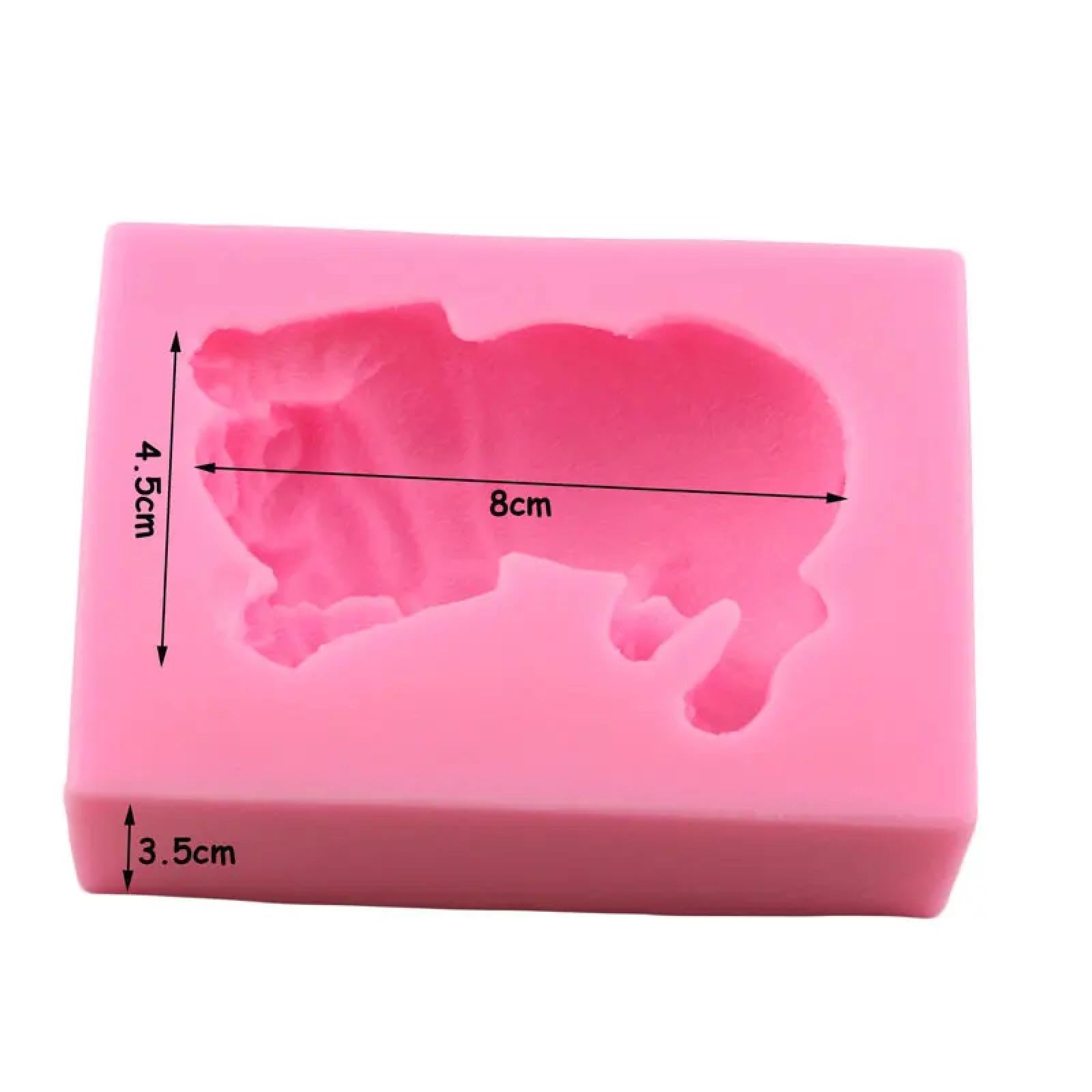 Moldes de silicona para hornear, 8 x 4,5 x 3,5 cm, molde de silicona 3D para chocolate, fondant, pasteles, herramientas de decoración de jabón, resina, accesorios para hornear