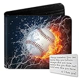 Roacap ティーンボーイズウォレット、クールウォレット、キッズ息子9-12/8-10/8-12 ウォレットカード付き、面白いレザー二つ折りRFIDブロッキング財布、財布コインポケットIDウィンドウ 男性 男の子 男性 若者向け, 野球ファイヤー。