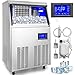 VEVOR Macchina per Cubetti di Ghiaccio Commerciale Produttività 70kg/24h, Macchina di Cubetti di Ghiaccio da Cucina Commerciale Schermo LED in Acciaio Inox, Macchina Ghiaccio per Ristorante Bar Cucina