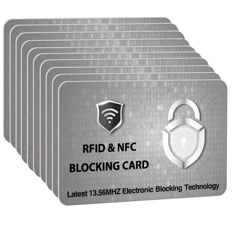 SaiTech IT RFID Blocking Cards Protect Your Entire Wallet, Purse, and Cards from NFC Contactless Theft Wallet for Men & Women- PL Silver (10 Pcs Silver)