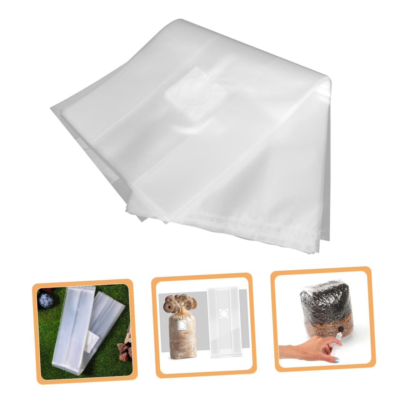 Milisten 50 Pièces Sacs de Culture pour Champignons Kit de Culture de Pleurotes Sacs Collecteurs de Poussière Stérilisé Pliables pour Champignons avec Filtre